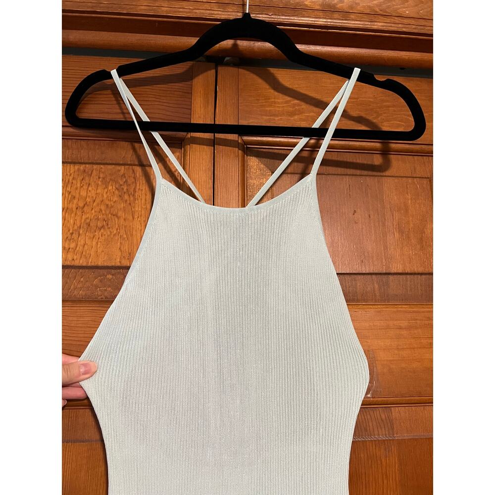 AUTEUR Women's Joan Open Back Rib Knit Maxi Dress Pale Mint Green Size M - Picture 3 of 16